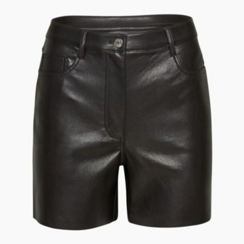 Aritzia Wilfred Mercury Short Black Vegan Leather